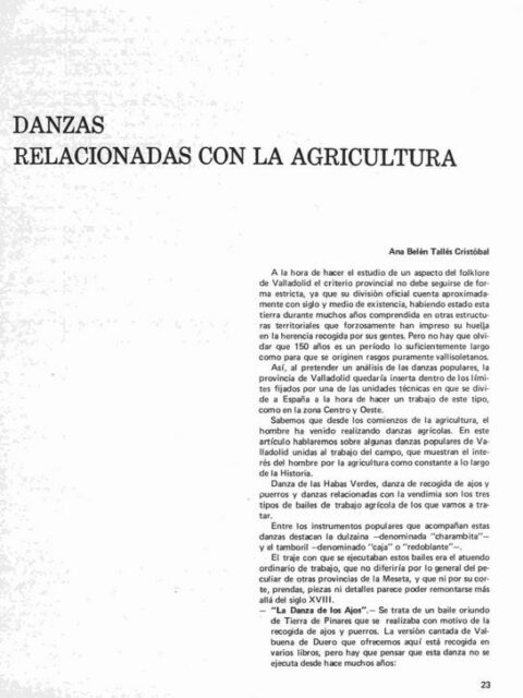 Danzas relacionadas con la agricultura