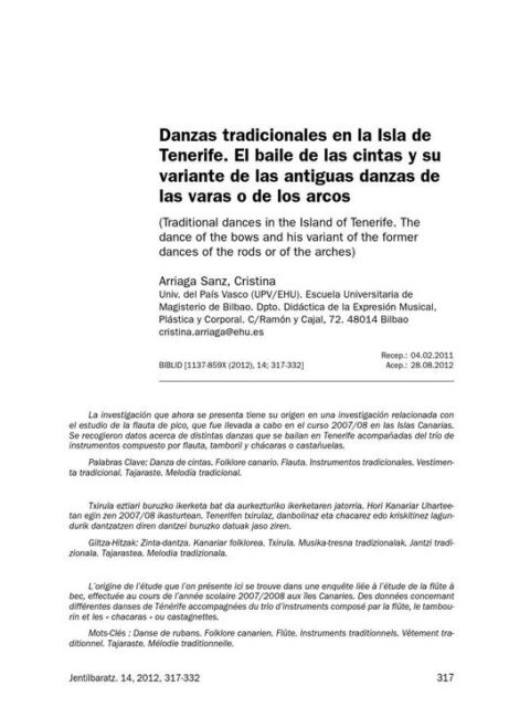 Danzas tradicionales en la Isla de Tenerife