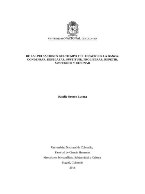 De las pulsaciones del tiempo y el espacio en la danza