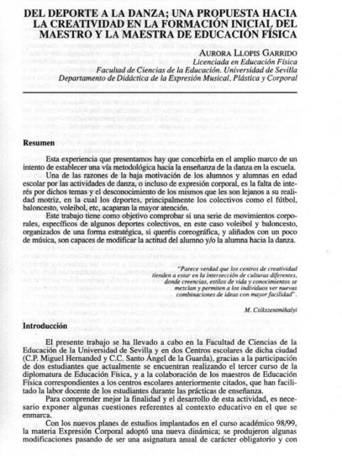 Del deporte a la danza