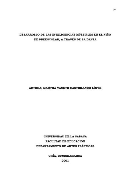 Desarrollo de las inteligencias múltiples a través de la danza