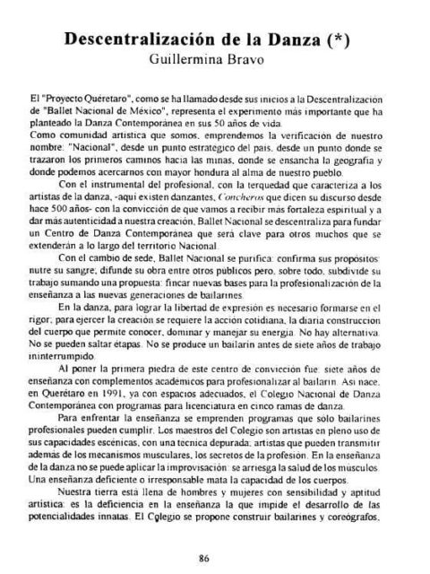 Descentralización de la danza