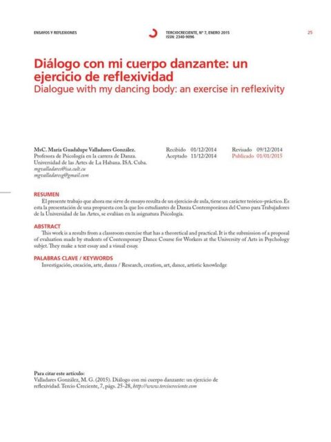 Diálogo con mi cuerpo danzante