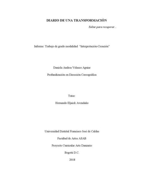 Diario de una transformación