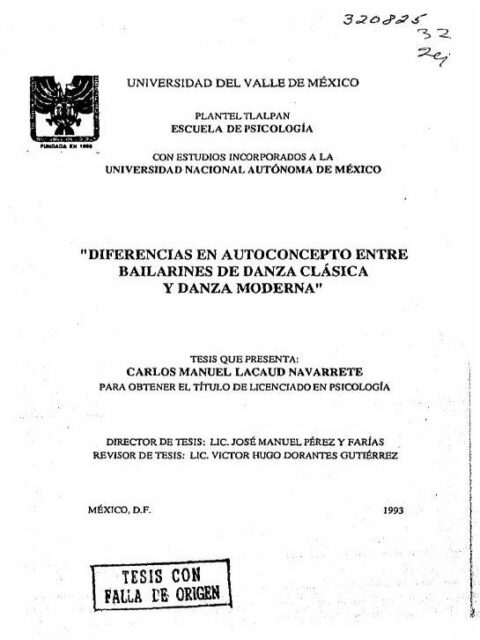 Diferencias en autoconcepto entre bailarines de danza clasica y danza moderna