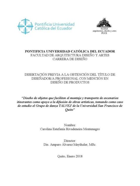 Diseño de objetos que faciliten el montaje y transporte de escenarios itinerantes