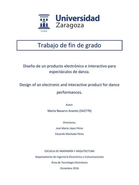 Diseño de un producto electrónico e interactivo para espectáculos de danza