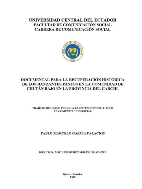 Documental para la recuperación histórica de los Danzantes Pastos