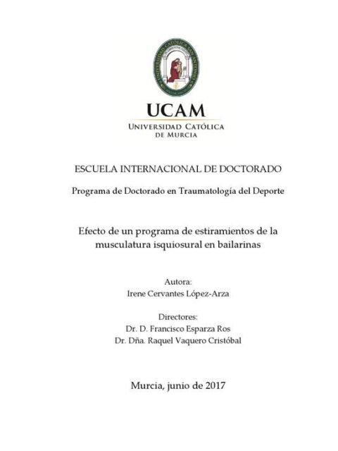 Efecto de un programa de estiramientos de la musculatura isquiosural en bailarinas