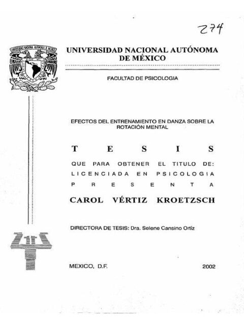 Efecto del entrenamiento de danza sobre la rotacion mental
