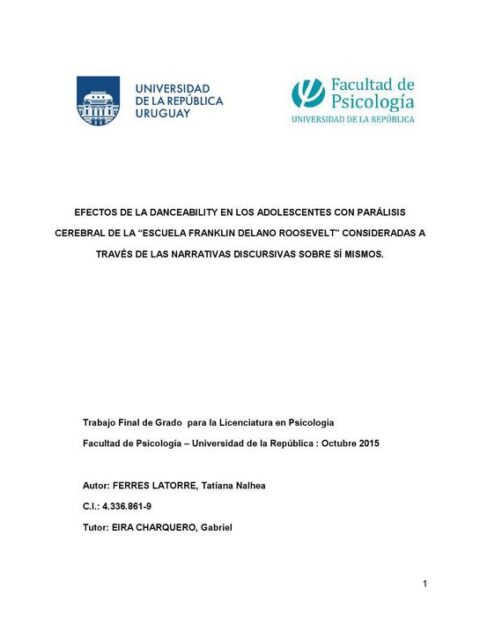 Efectos de la danceability en los adolescentes con parálisis cerebral