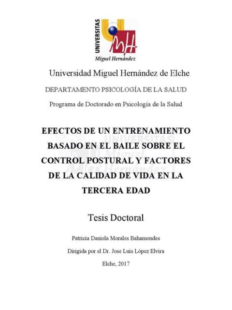 Efectos de un entrenamiento basado en el baile
