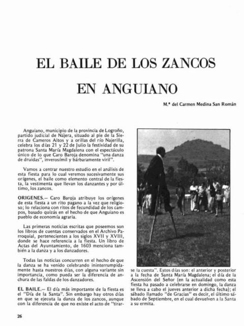 El baile de los zancos en Anguiano
