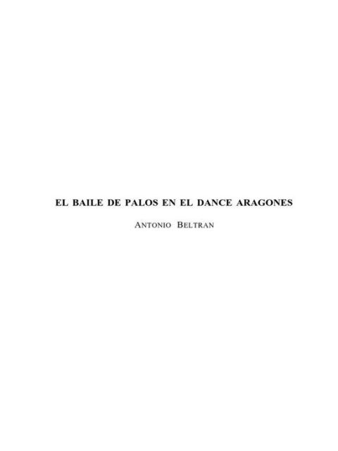 El baile de palos en el dance aragonés