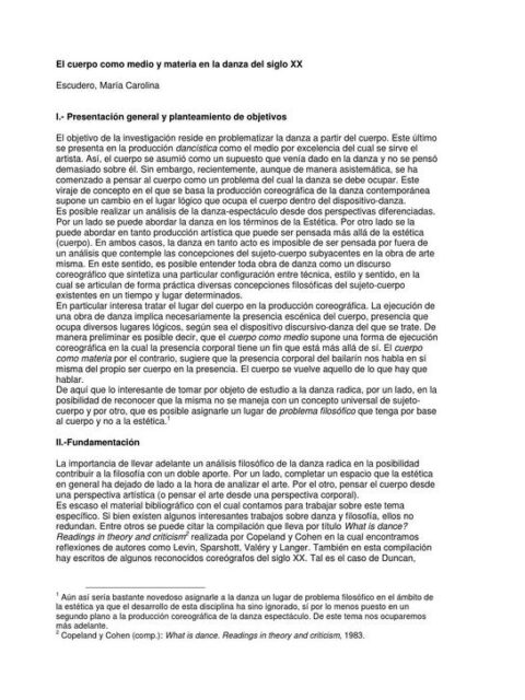 El cuerpo como medio y materia en la danza del siglo XX