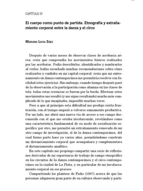 El cuerpo como punto de partida