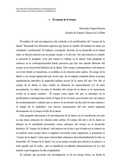 El cuerpo de la danza