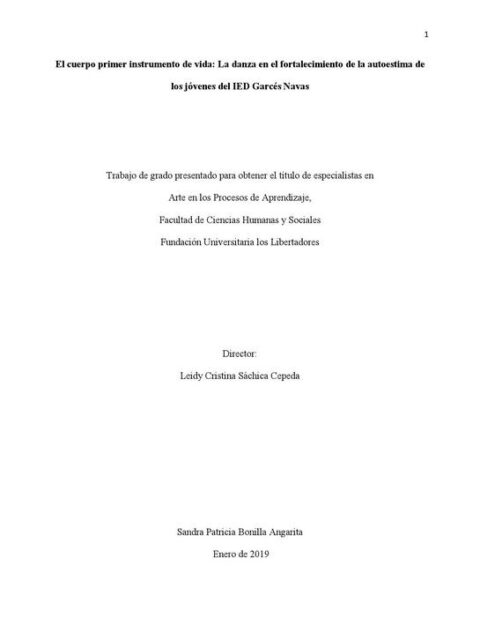 El cuerpo primer instrumento de vida