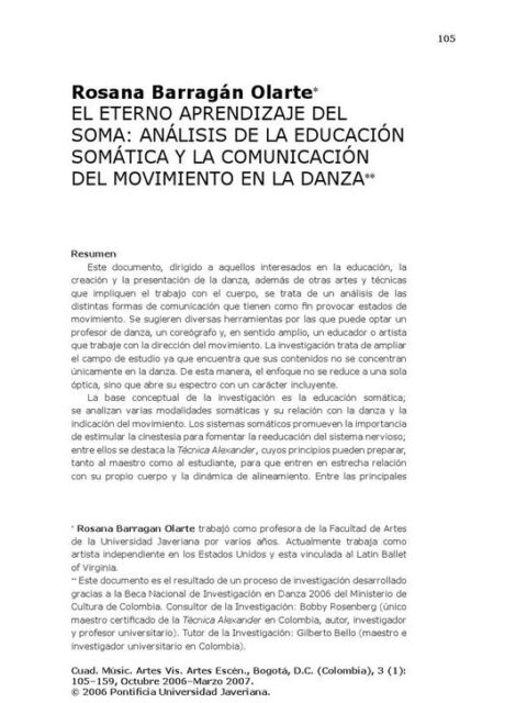 El eterno aprendizaje del soma