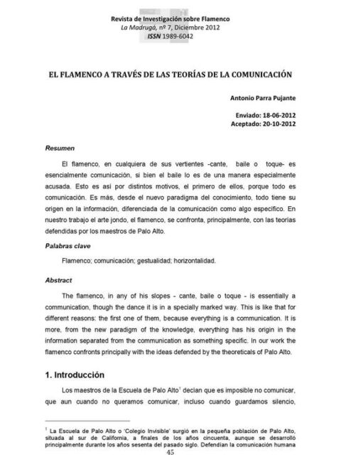 El flamenco a través de las teorías de la comunicación