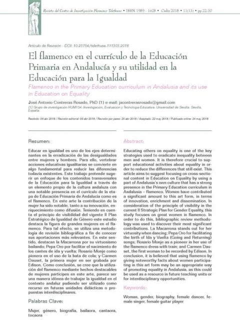 El flamenco en el currículo de la Educación Primaria