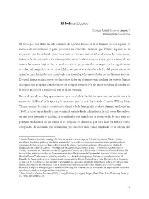 El folclor líquido
