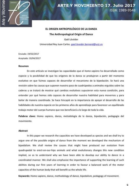 El origen antropológico de la danza