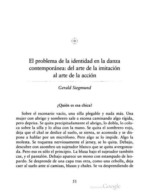 El problema de la identidad en la danza contemporánea