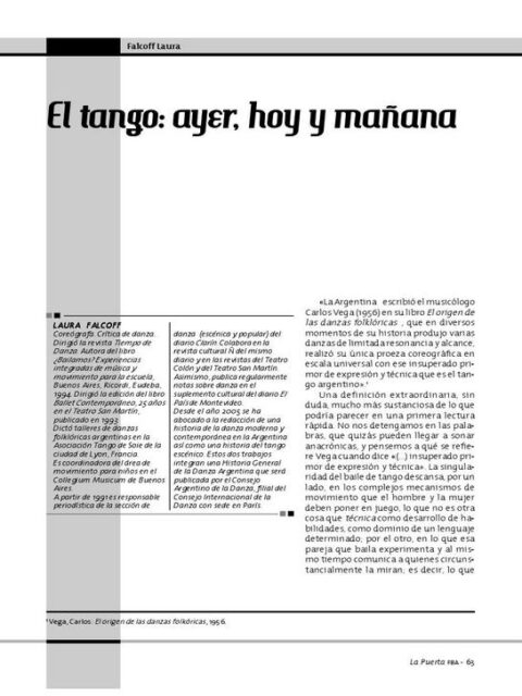 El tango: ayer, hoy y mañana