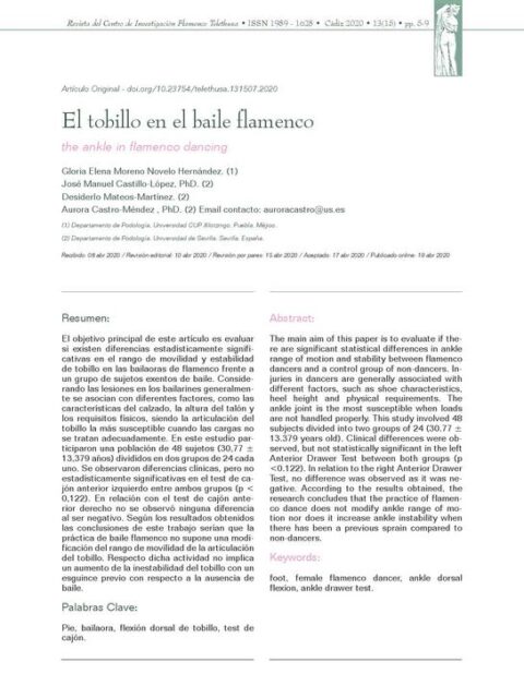 El tobillo en el baile flamenco