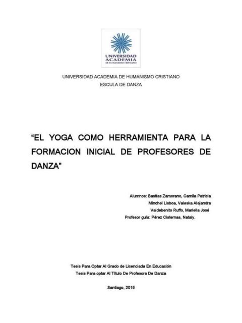 El yoga como herramienta para la formación inicial de profesores de danza