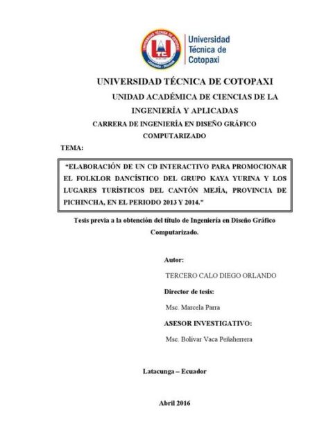 Elaboración de un cd interactivo para promocionar el folklor dancístico del grupo kaya yurina