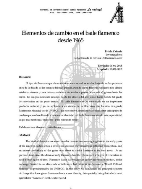 Elementos de cambio en el baile flamenco desde 1965