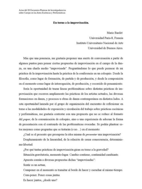 En torno a la improvisación