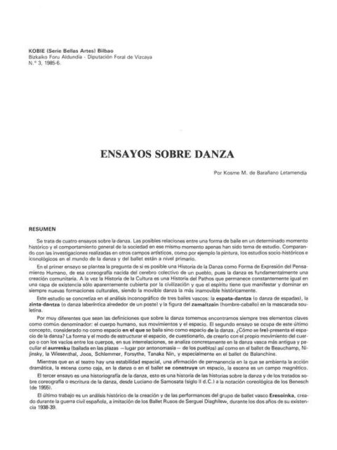 Ensayos sobre danza
