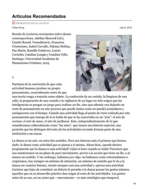 Entre danza y escritura
