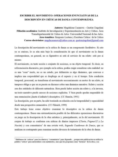 Escribir el movimiento