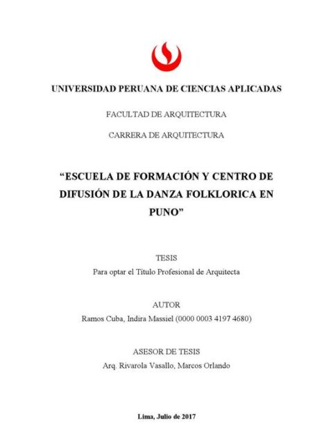 Escuela de formación y centro de difusión de la danza folklorica en Puno