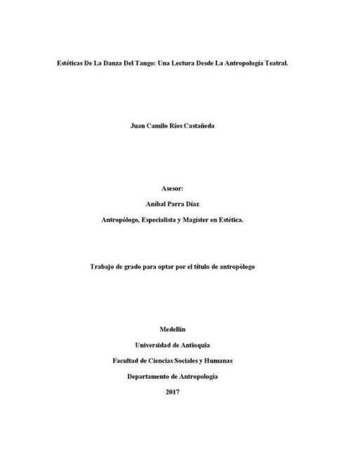 Estéticas de la danza del tango
