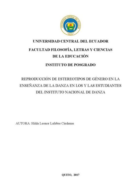 Estrategias de enseñanza de la danza y reproducción de estereotipos de género