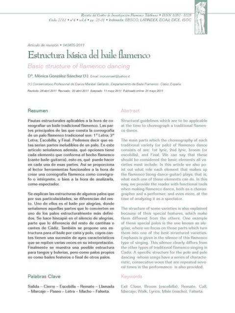 Estructura básica del baile flamenco
