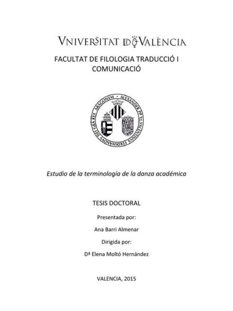 Estudio de la terminología de la danza académica
