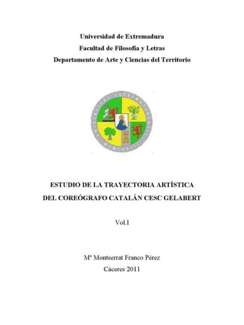 Estudio de la trayectoria artística del coreógrafo catalán Cesc Gelabert