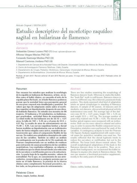Estudio descriptivo del morfotipo raquídeo sagital