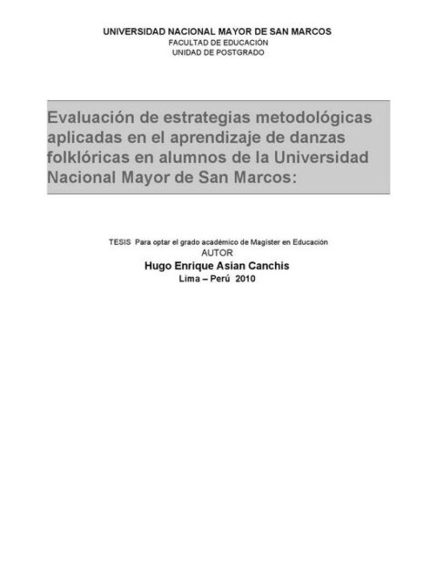 Evaluación de estrategias metodológicas aplicadas en el aprendizaje de danzas folklóricas
