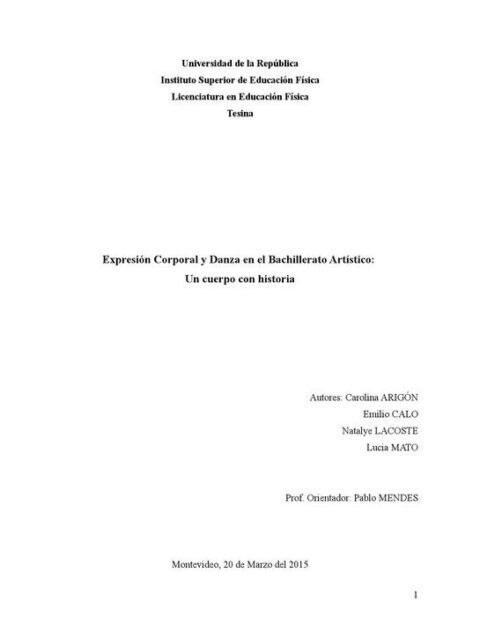 Expresión corporal y danza en el bachillerato artístico