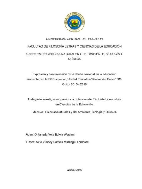 Expresión y comunicación de la danza nacional en la educación ambiental