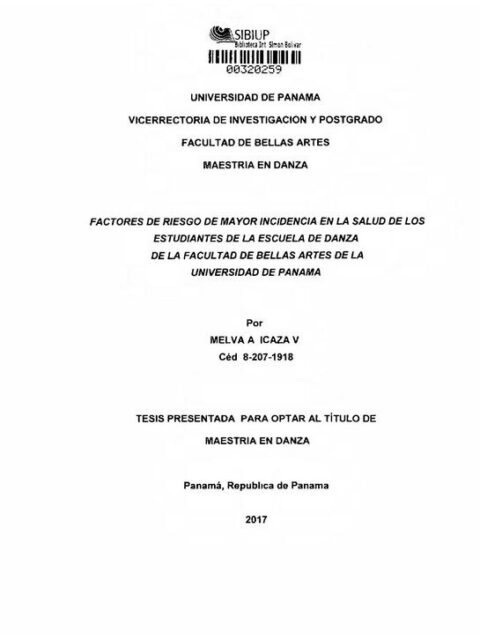 Factores de riesgo de mayor incidencia en la salud de los estudiantes de la escuela de danza