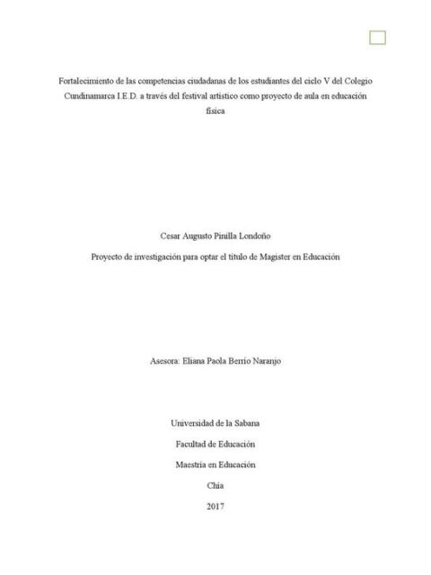Fortalecimiento de las competencias ciudadanas de los estudiantes del ciclo V
