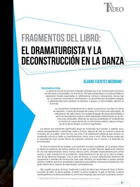 Fragmentos del libro: El dramaturgista y la deconstrucción en la danza